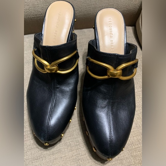 Veronica Beard "Giles" Black Mules - Picture 2 of 5